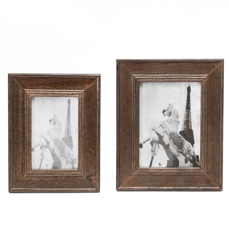 Vintage Retro Wood Photo Frame Picture With Stand Home Office Table Decor 4x6 Inch | Дом и сад