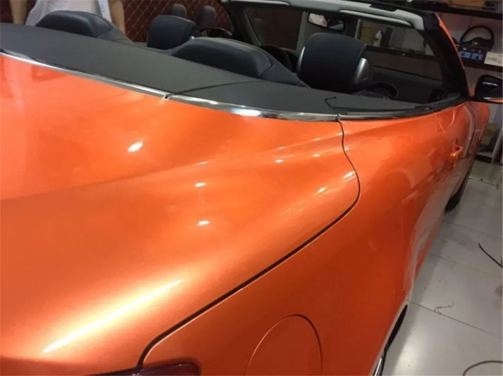 High Orange Glossy Metallic Vinyl Wrapping Film Sheet Foil Car Sticker Decal Motorcycle Furniture Graphic Vehicle Wraps | Автомобили и