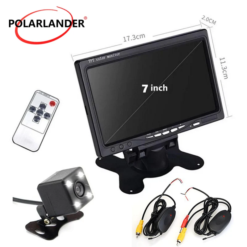 

7 Inch Wireless TFT LCD Color Display Screen Car Rear View Monitor with 4 led Rear View Camera