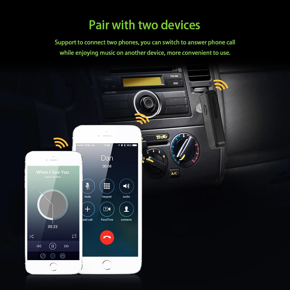 3 5 мм Bluetooth 4 2 приемник музыкальный аудио адаптер Hands free автомобильный набор AUX для