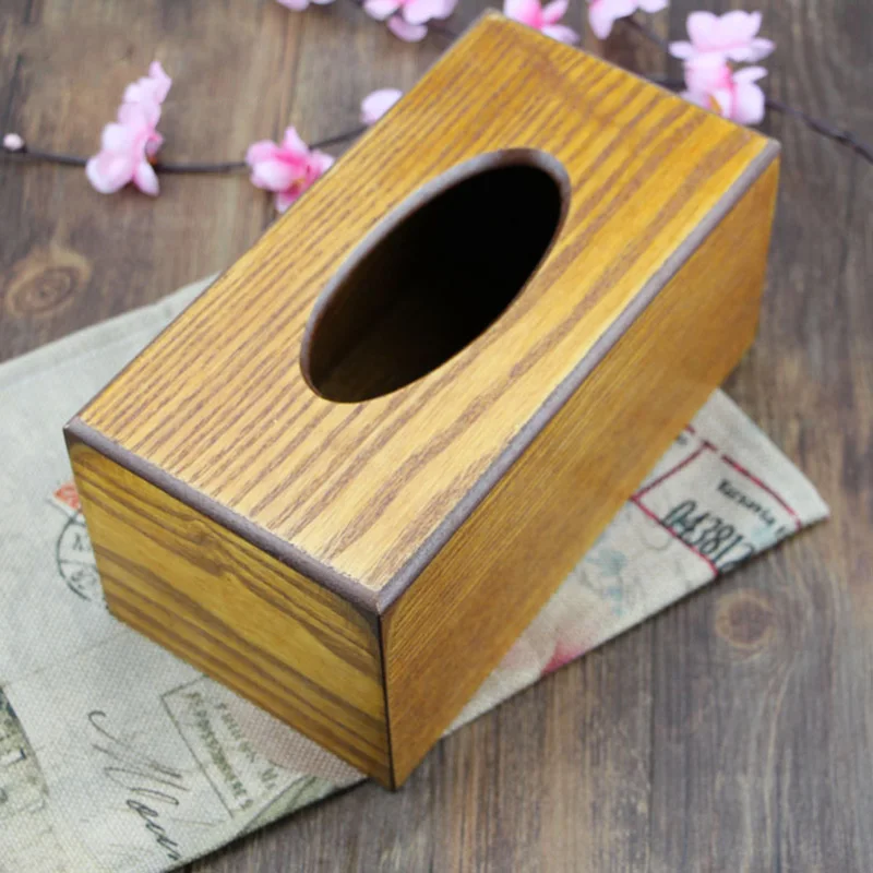Простой бумажный ящик для хранения полотенец деревянный салфеток домашняя кухня