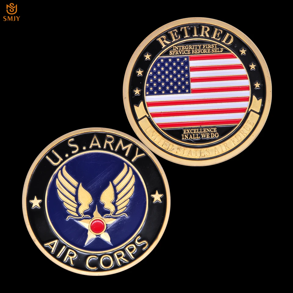 

USA Air Force Army Corps Honorable Retired Medal of Honor Souvenir Coins Military Challenge Token Bagde Gift Collection