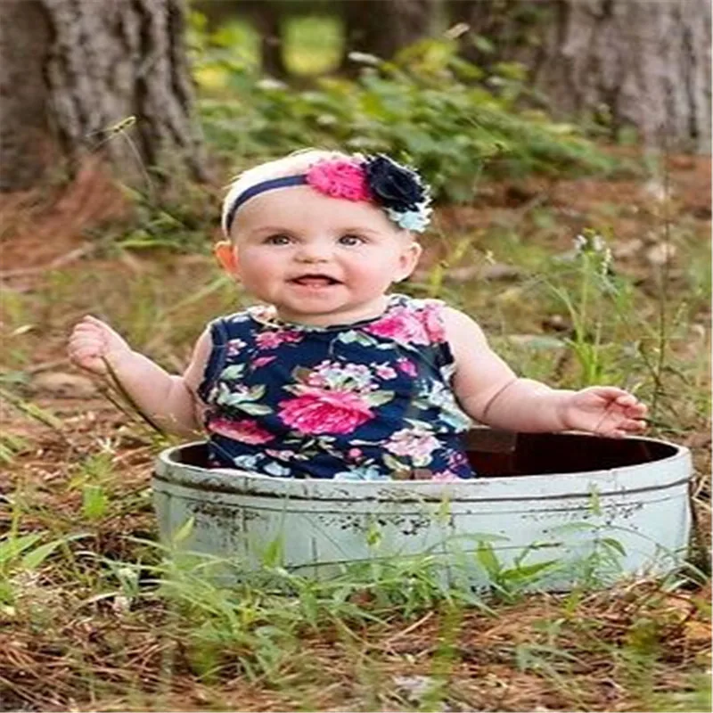 

2Pcs Newborn Baby Girls Tassel Floral Bodysuit Jumpsuit Bow Headwear Headband Sleeveless Sunsuit Outfits Girls Clothes New 0-24M