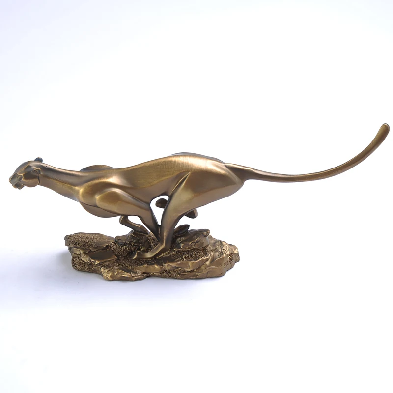Modern Abstract Cheetah Sculpture Leopard Statue Ornament Handicraft Accessories For Business Gift And Room Decoration | Дом и сад