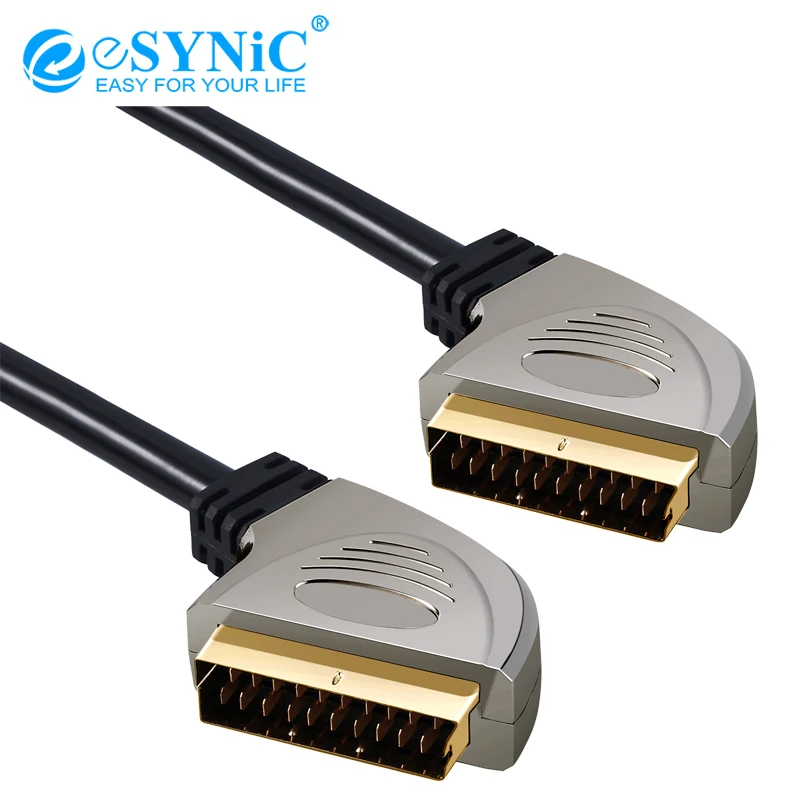 Esynic Европейский 1 5 м SCART к кабель/свинец/провод все 21 контакт подключен Scart кабель