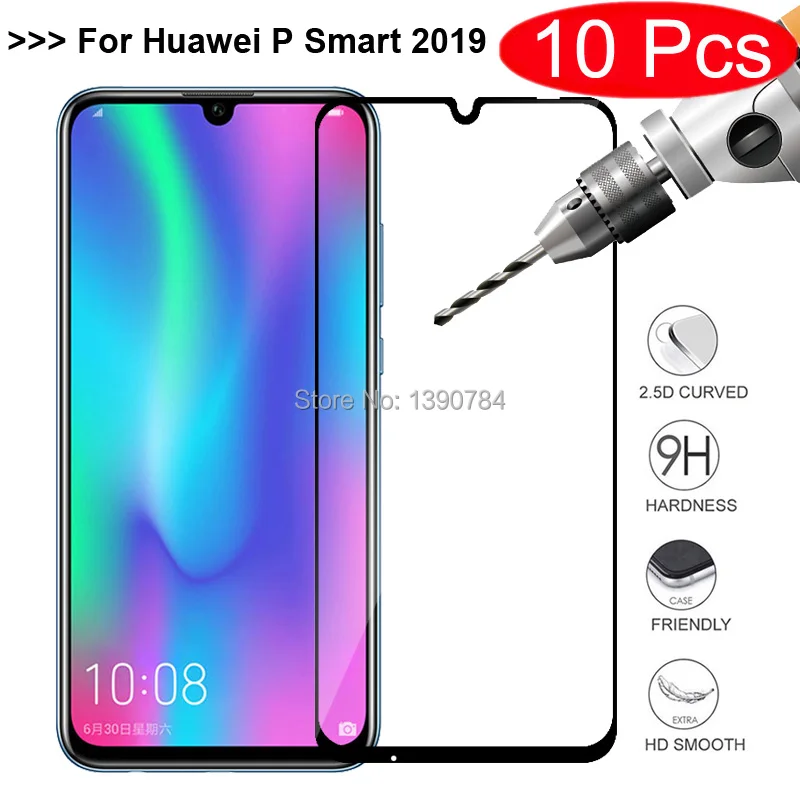 10 шт 2.5D полное покрытие из закаленного стекла для huawei P Smart 2019 6 21 &quotпротектор