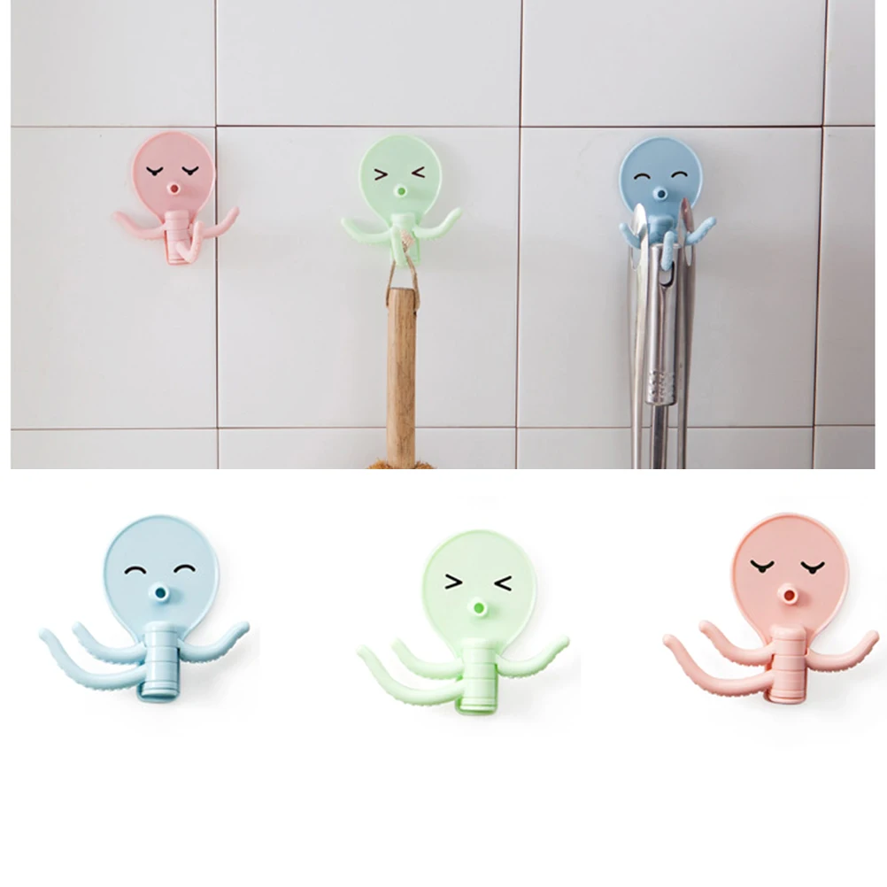

5Pcs Plastic Hooks 3 Hangers Wall Mounted Storage Hooks Decorative Wall Hooks Towel Hangers for Living Room Bathroom Bedroom