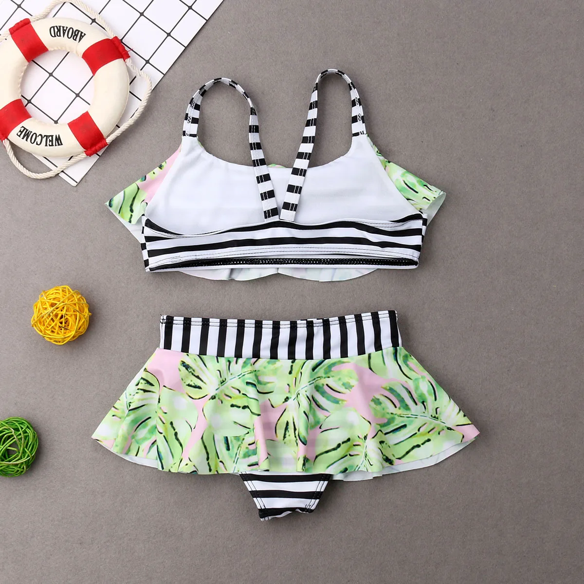 Hot Family Matching Swimwear Mother Daughter Women Kids Floral Two piece 2019 New Brand Summer Tops+shorts | Мать и ребенок