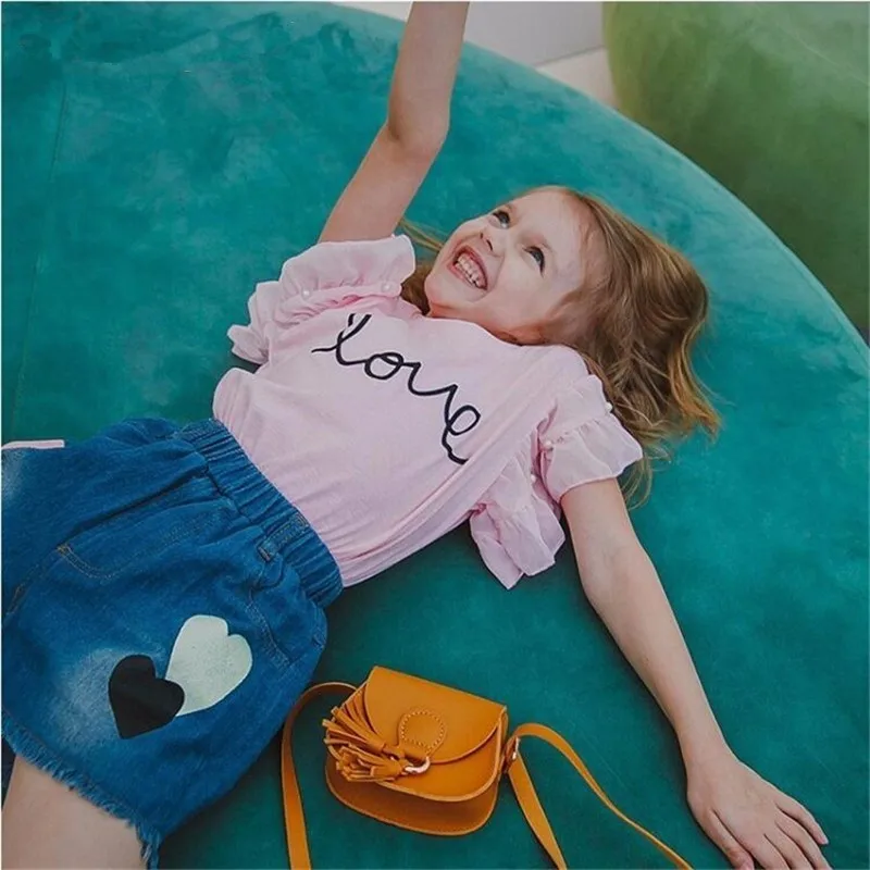 LILIGIRL/одежда с расклешенными рукавами для маленьких девочек Новая детская
