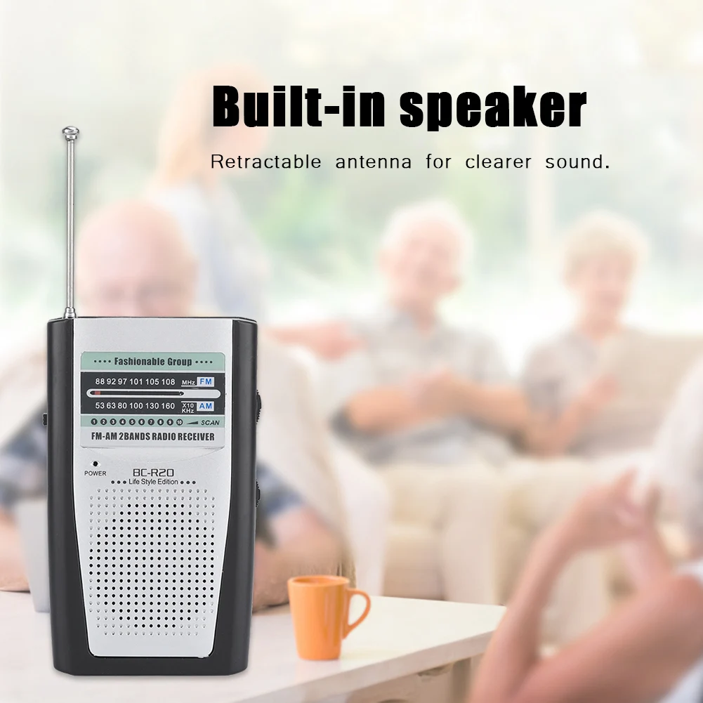 SOONHUA портативное мини радио AM/FM BC R20 Динамик Приемник телескопическая антенна