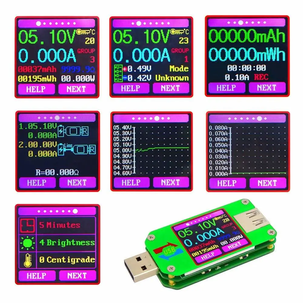 Um24 Um24c Вольтметр Амперметр Для App Usb 2 0 ЖК дисплей батарея Зарядка Напряжение Ток