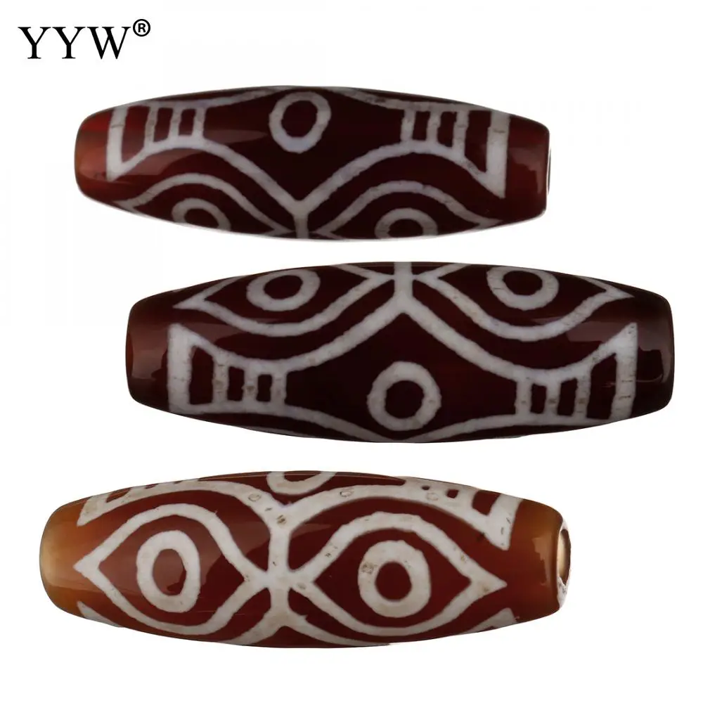 

Tibetan Dzi Beads Natural Onyx Prayer Mala Vintage Antiqued Jewelry Dragon Dracon Eyes Spacer Loose Beads 30x10x10mm