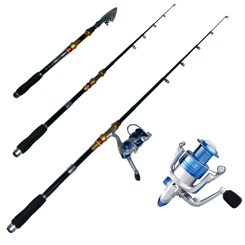 1 8 м и 2 portableTelescopic Удочка Катушки Combo + спиннингом|Удочки| |