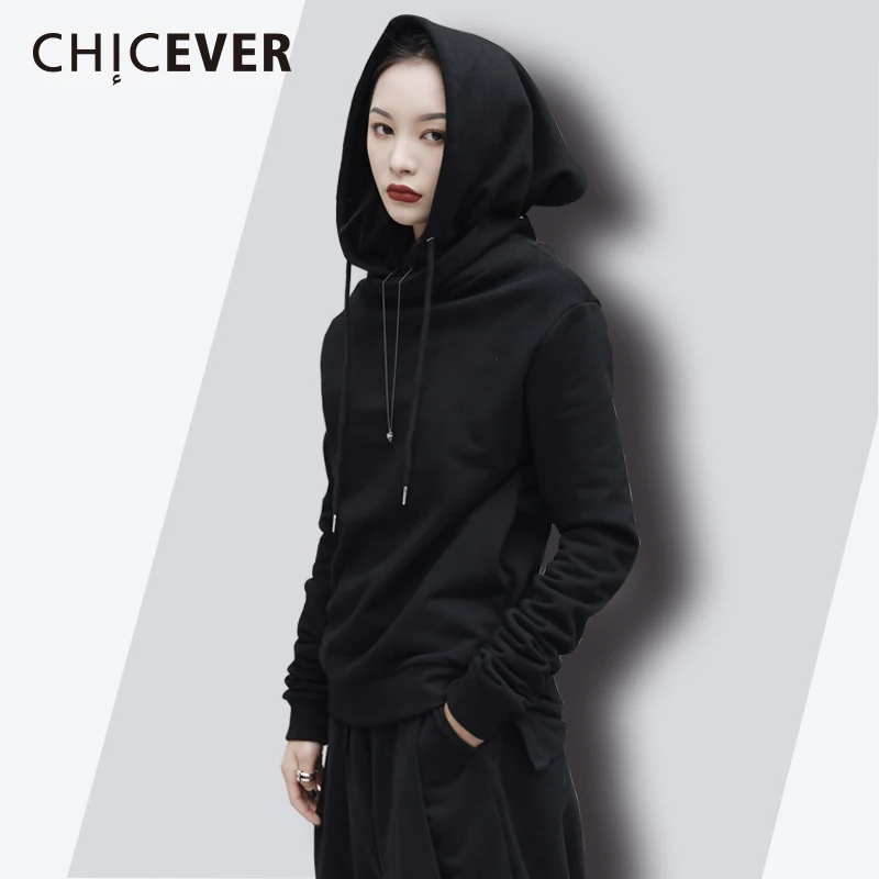 CHICEVER 2020 весенний черный Женский свитшот для женщин Топ с длинным рукавом
