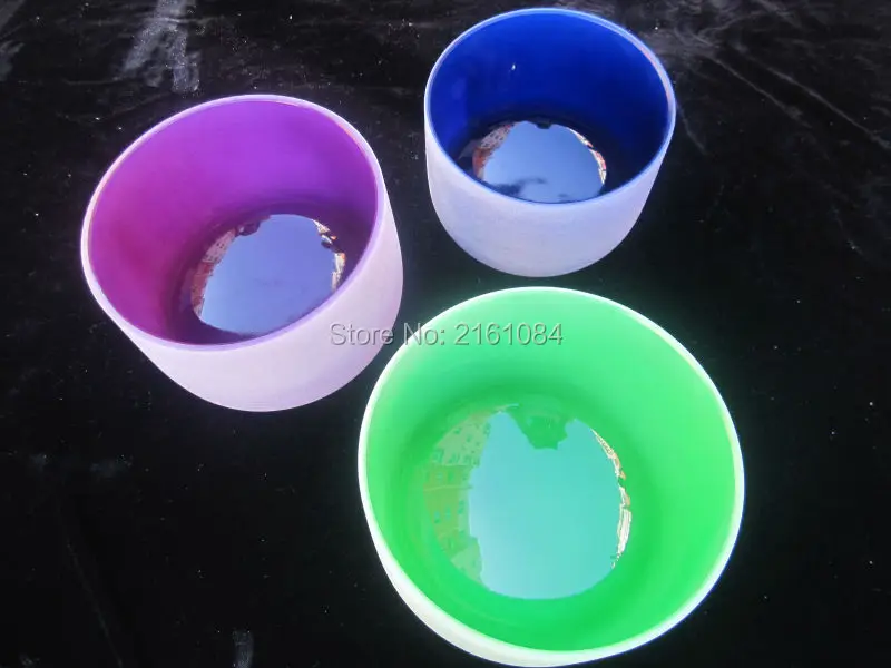 12&quot Indigo Color A Note Chakra Frosted Quartz Crystal Singing Bowl with free suede and o ring | Спорт и развлечения