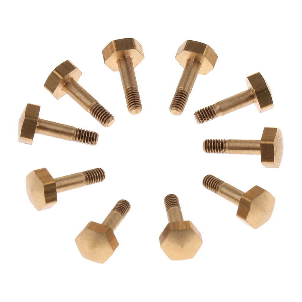 

10 Pieces Metal Trumpets Water Key Screws Spit Valve Rods Golden DIY Trumpet Repairing Parts