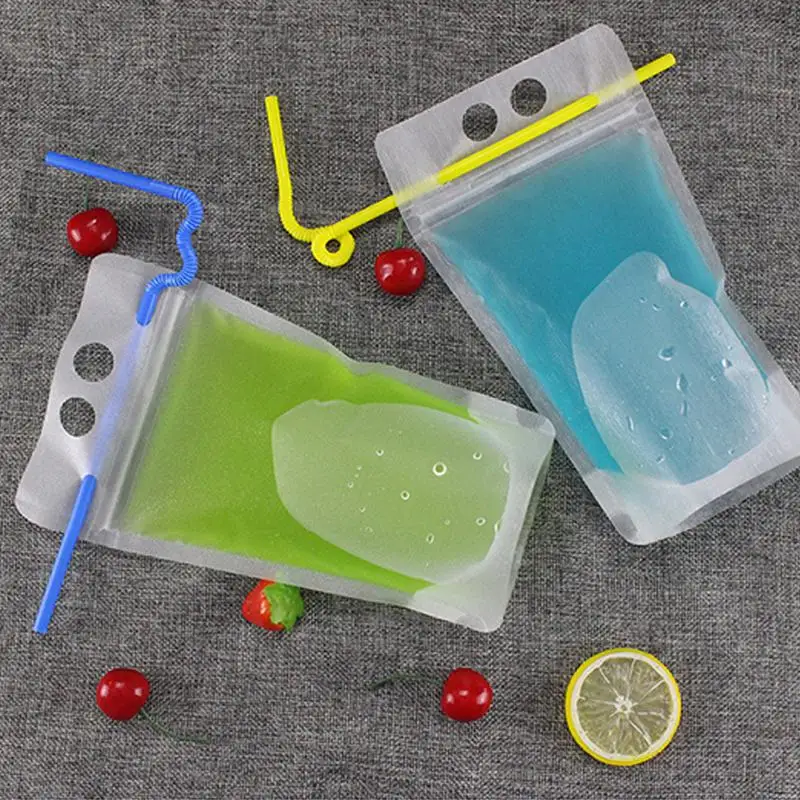 Одноразовый контейнер для напитков 50 шт. прозрачные пакеты соков с молнией чашка