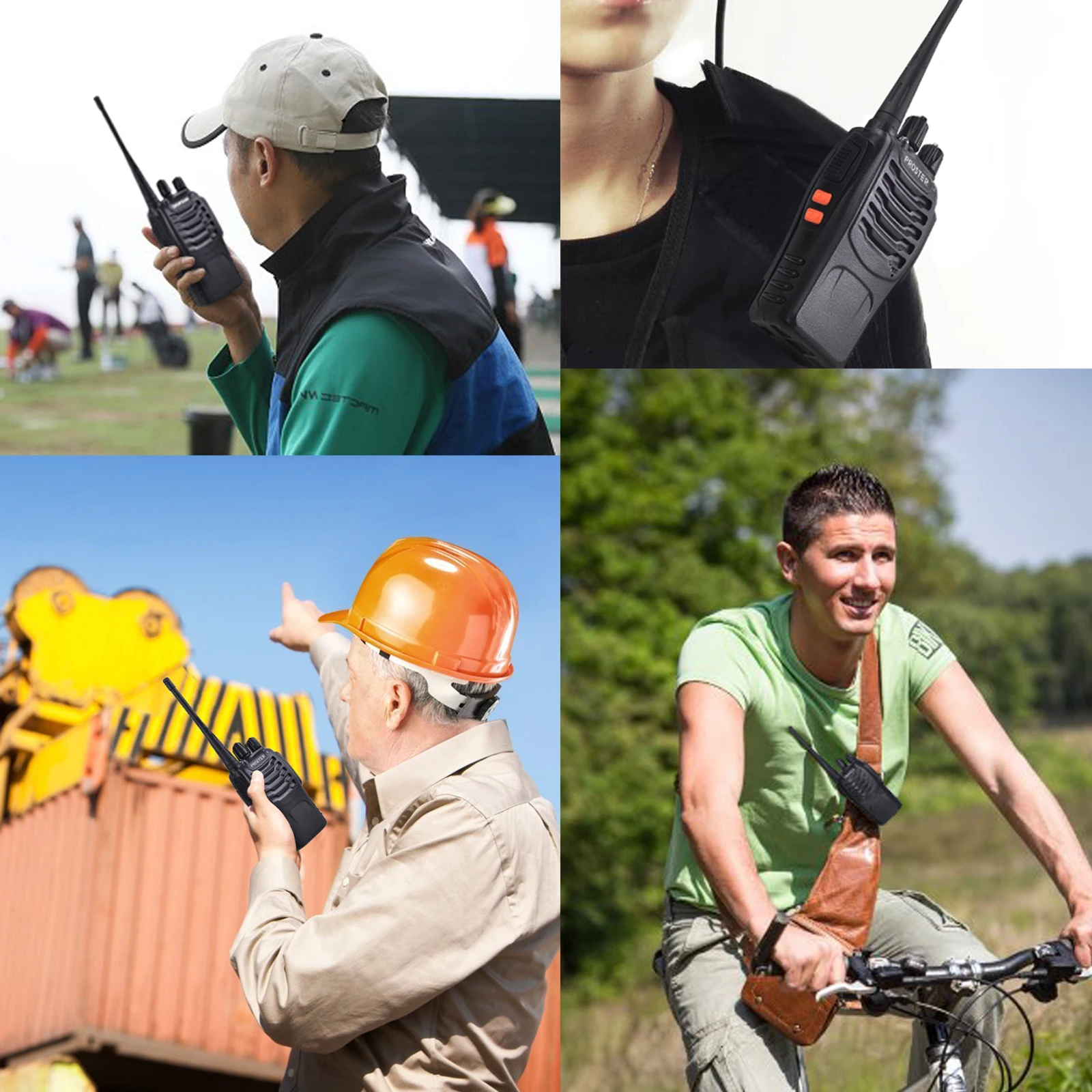 Proster 2 шт. Набор для рации UHF 400-470MHZ рация двухстороннее радио 16CH с наушником