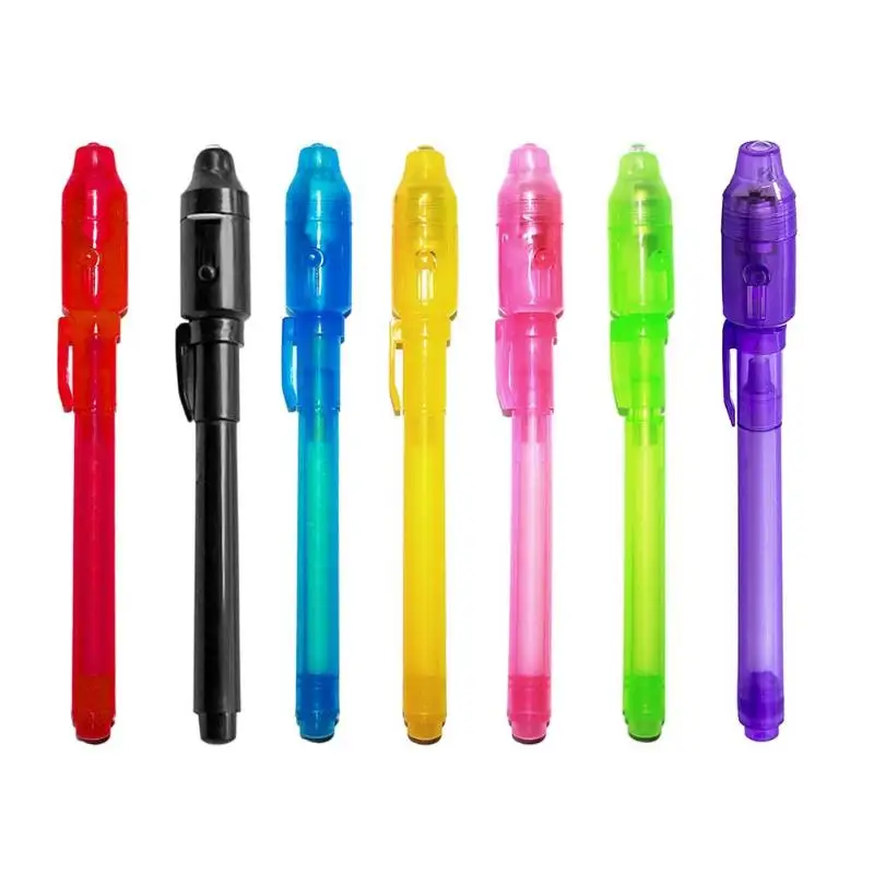 

4/7pcs Creative 2 in 1 Magic Big Head Luminous Light Pen UV Drawing Invisible Ink Pen Kids Writing Learning Educational Lighting