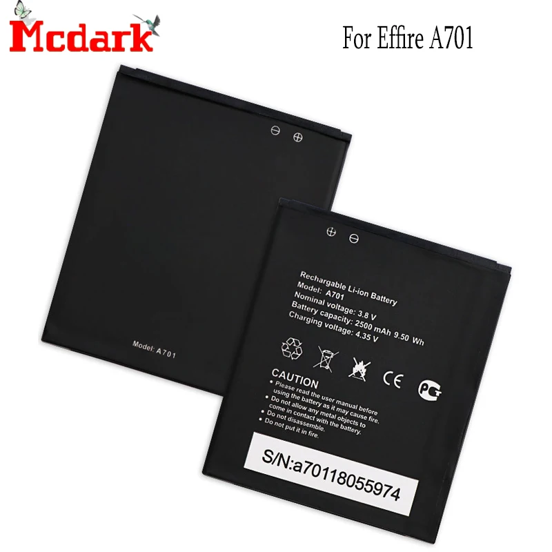 Запасная батарея Mcdark для Effire A701 A7 Высококачественная 2500 мАч резервная смартфона