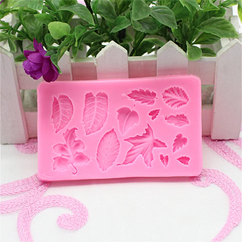 DIY 3D листья шоколад форма для конфет глина плесень Дерево листьев Пресс силикон