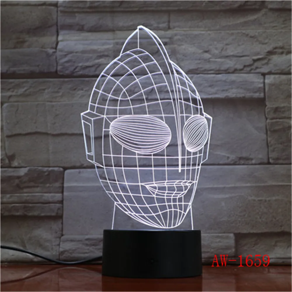 Novetly Lampara Ultraman Altman 3D RGB светодиодный ночной Светильник Настольный светильник USB