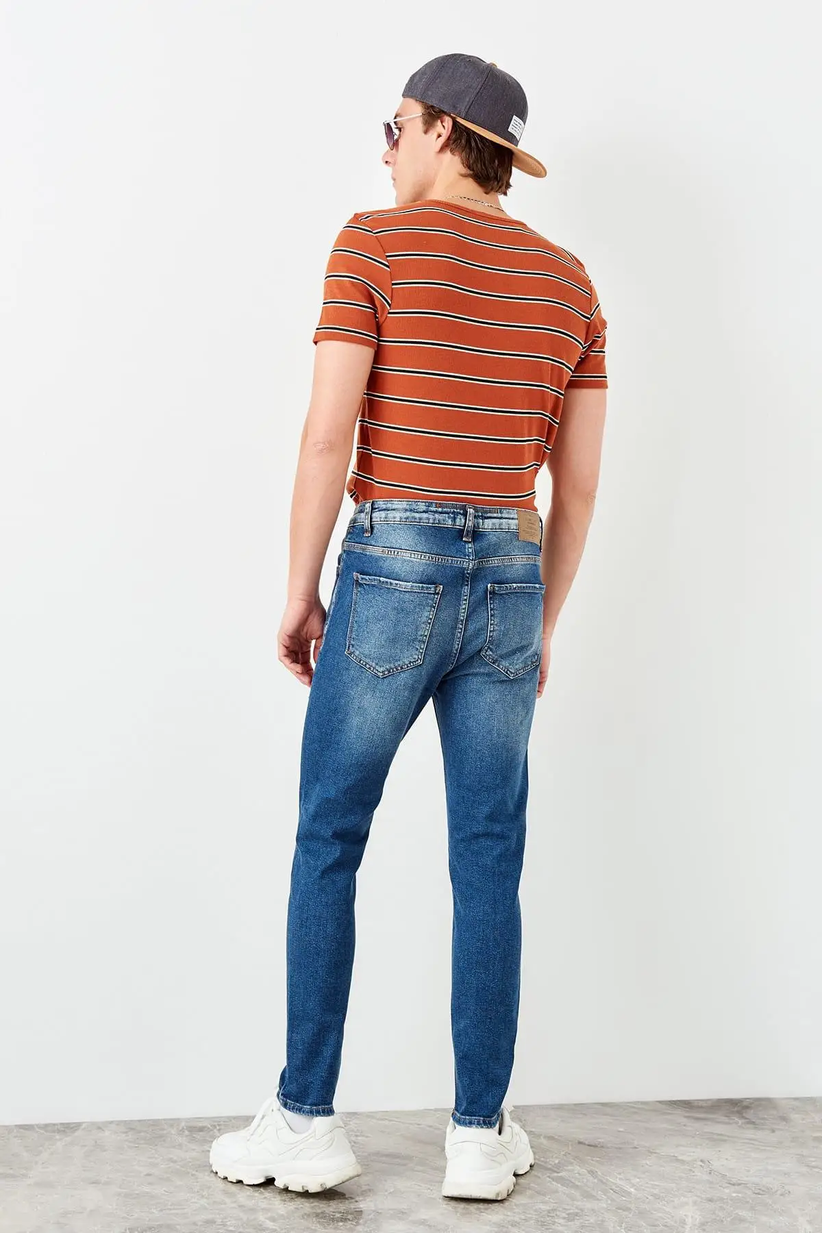 Trendyol Индиго мужские джинсы-скинни с тесьмой джинсы TMNSS19TS0012 |