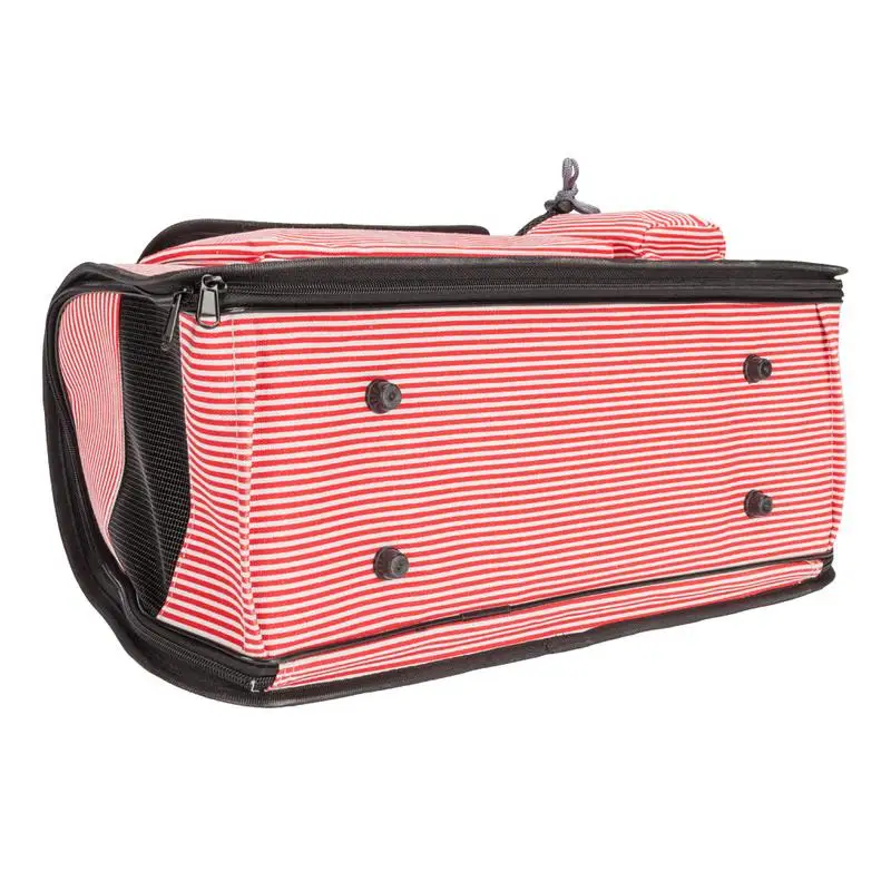 

Portable Pet Carrier Bag Soft Sided Cat DogTravel Bag Red Stripe Cats Handbag Large Cats Dogs Outdoor Beds Pet Cages