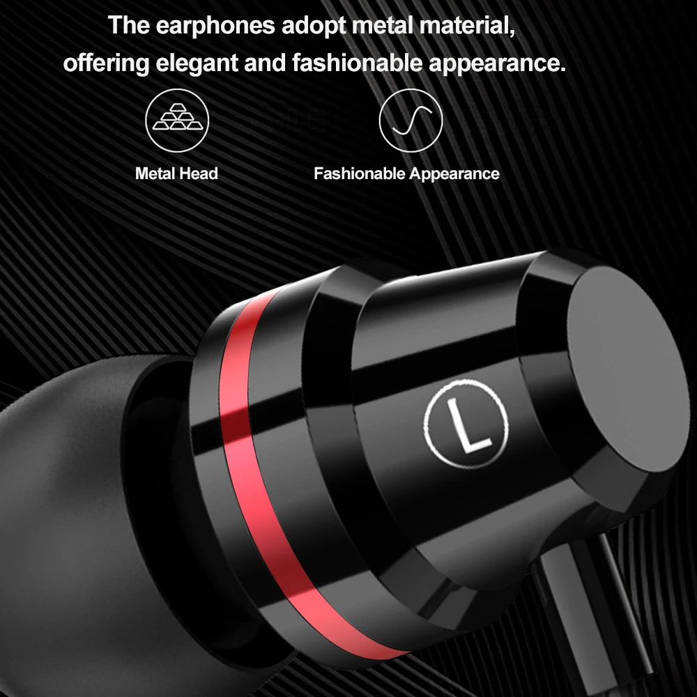 Наушники-вкладыши PTM с металлической линией управления и микрофоном проводные