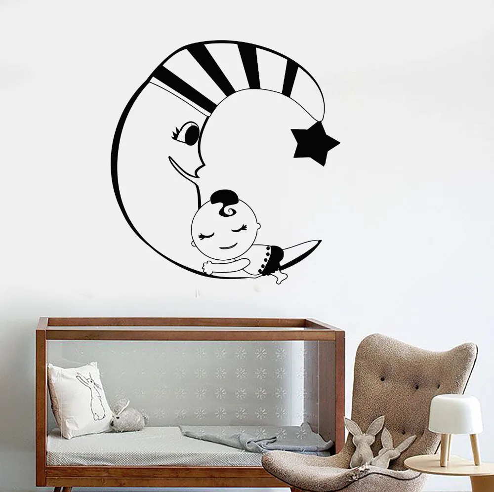Фото Полумесяц луна звезда наклейки на стену детская комната мечта спальня наклейка s