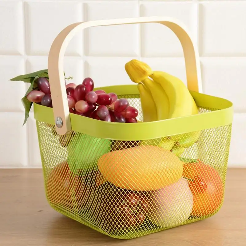 Скандинавский стиль простая корзина для хранения с деревянной ручкой игрушки