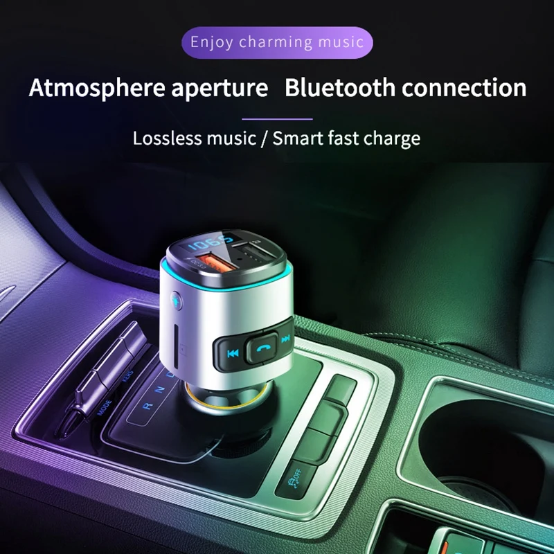 Цифровой дисплей Qc 3 0 зарядное устройство fm-передатчик Aux модулятор Bluetooth 4 2