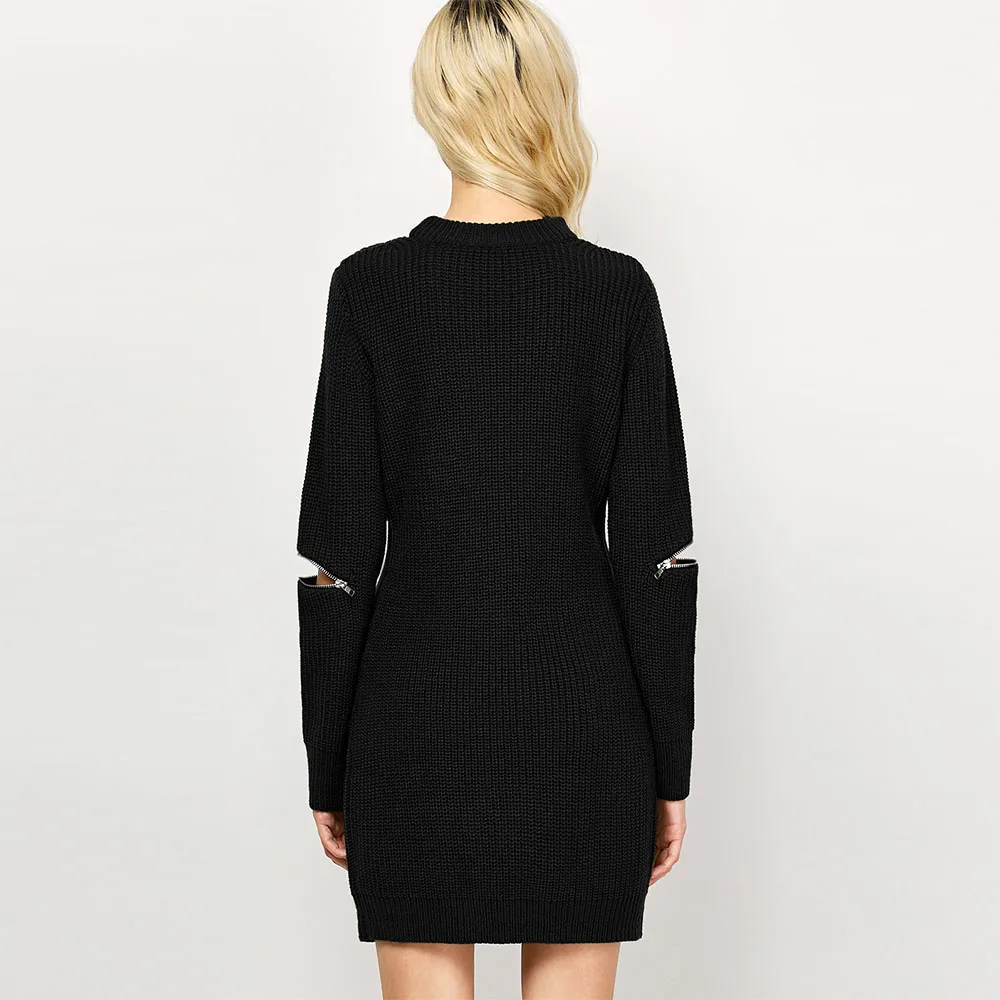 Женское трикотажное мини-платье VESTLINDA винтажное платье-свитер с V-образным