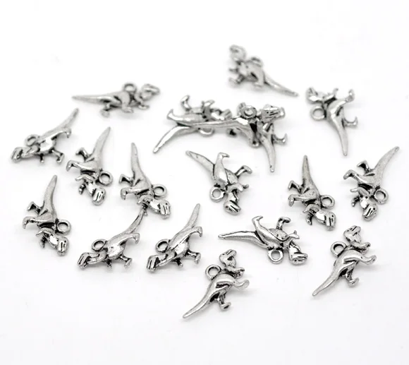 Очаровательные Серебристые Подвески в виде динозавра 50 22x12 мм (B14767)|pendant blank|pendant