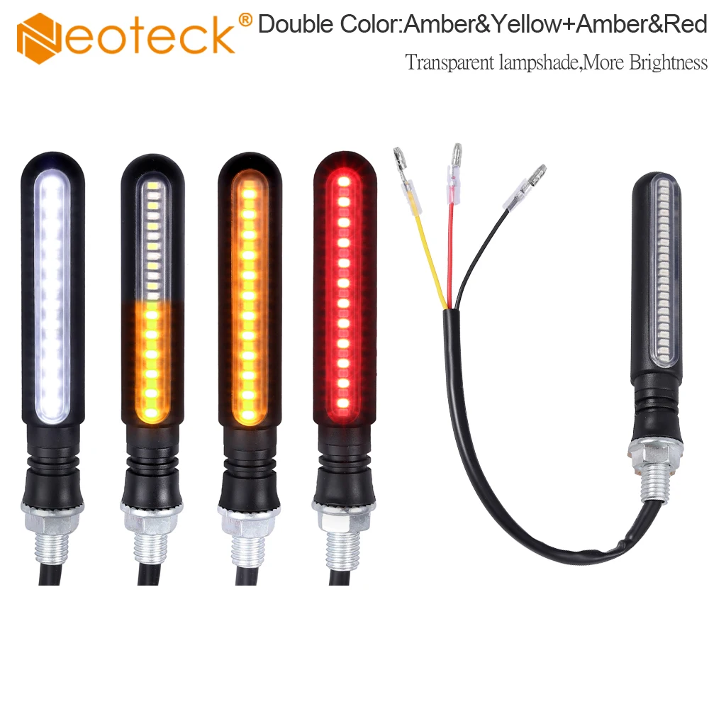 Neoteck 24LED водонепроницаемый красный желтый индикатор поворота для мотоцикла 4 шт.