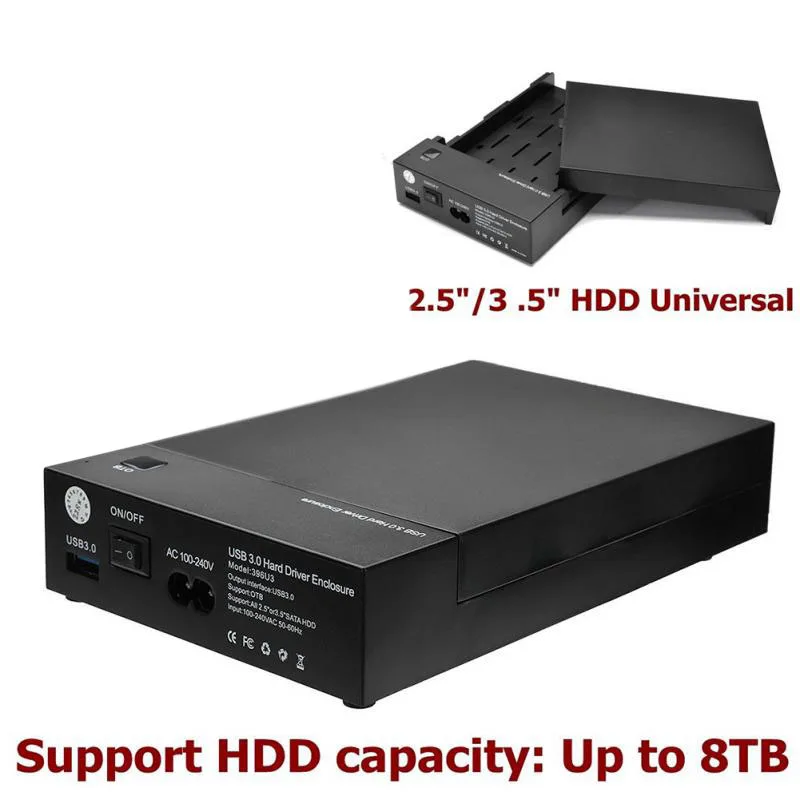 2 5 дюймов 3 USB 0 SATA HDD Box жесткий диск внешний Корпус черный (ЕС Plug)|Корпус жесткого