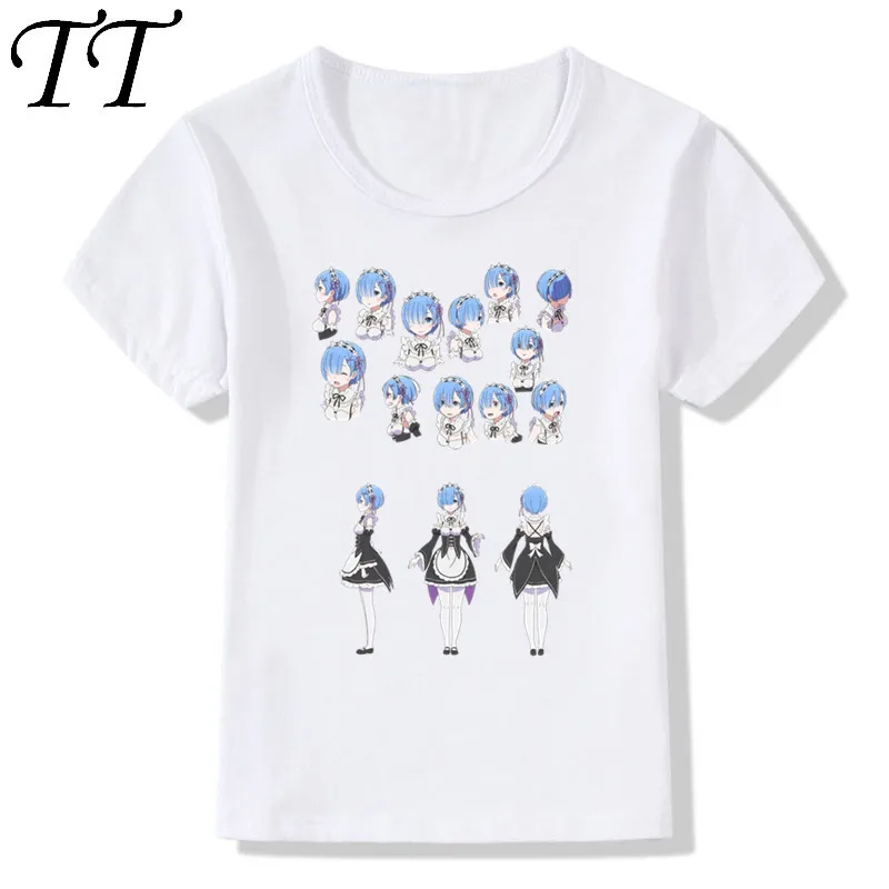 Футболка детская с коротким рукавом принтом Re:Zero REM HKP676 2018