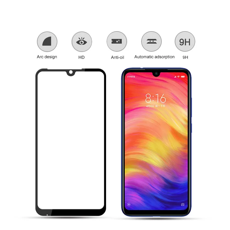 

YIJIAMO 3D Full Screen Cover Tempered Glass For Xiaomi Redmi Note 7 Screen Protector 9H Protective Film For Redmi Note7 6.3 inch
