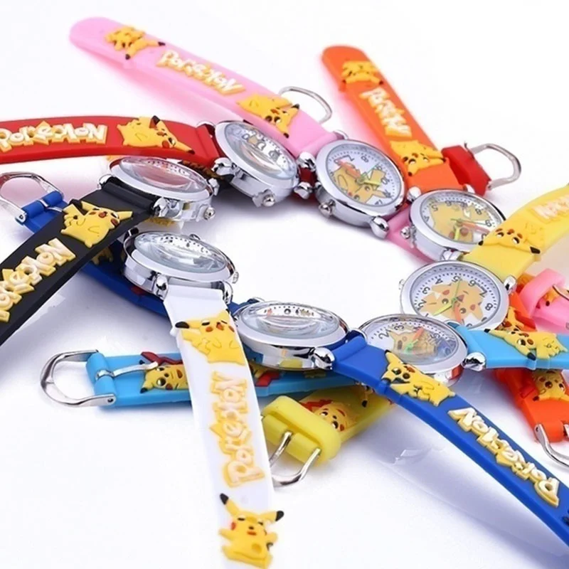 500 шт мультфильм детские часы силиконовый браслет Покемон Пикачу дети для детей