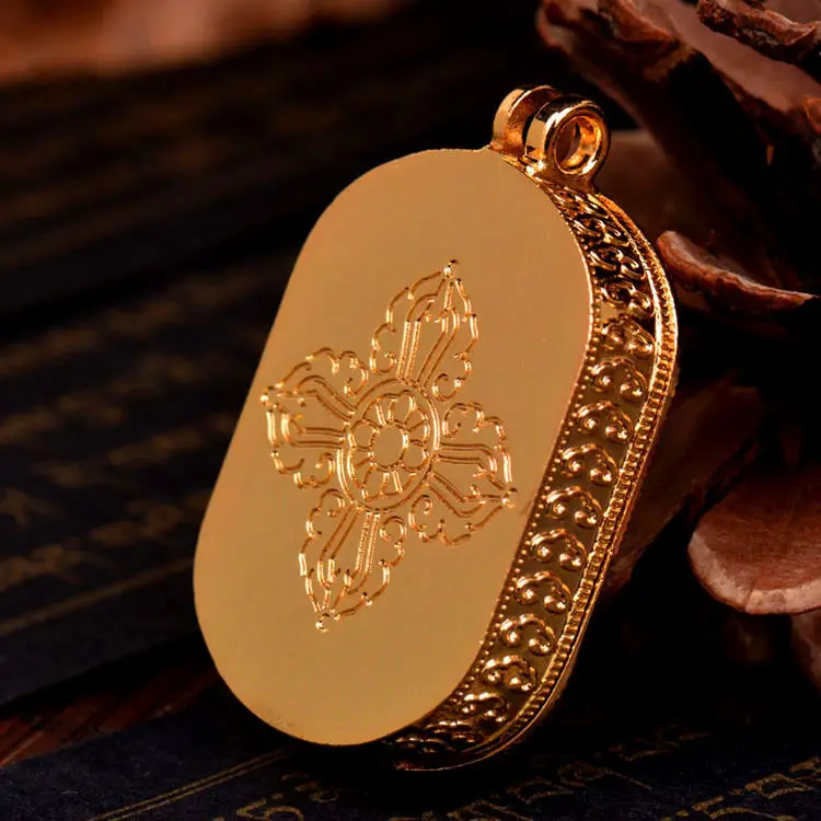 Тибетский тибетский буддийский Медный Подвесной амулет Vajra Gem Ghau | Дом и сад