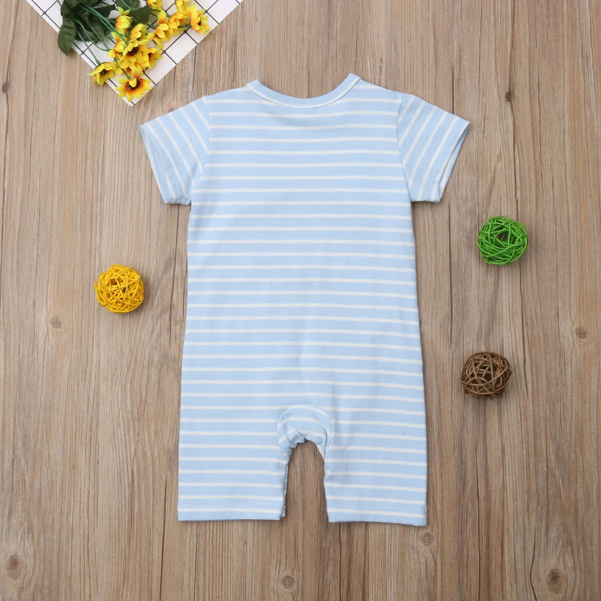 3D Cartoon Baby One-pieces Newborn Boy Girl Rompers Jumpsuit Short Sleeve Cotton Playsuits Kids Striped Clothes | Детская одежда и