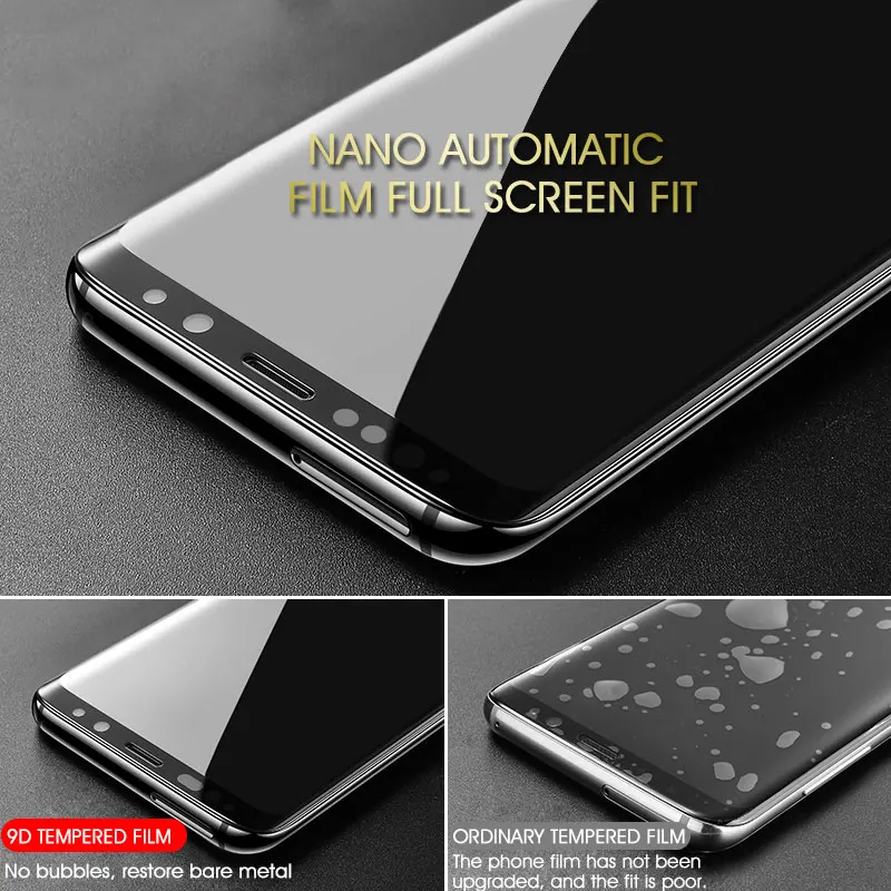 Полное изогнутое покрытие из закаленного стекла для Samsung Galaxy S8 S9 Plus 9D Защита