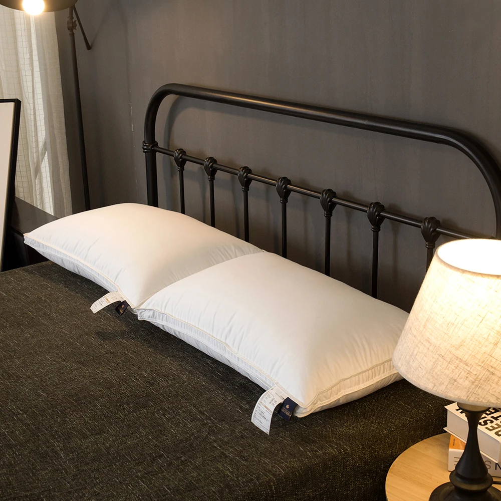 

Nordic Style Design White Pillow 2PCS Polyester 550 Fill Power 40S Fabric 3 kg Bedding Sets My Pillow 2019 3D Neck Protection