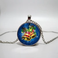 glass necklace christmas bell handmade personality accessories necklace custom glass necklace private custom