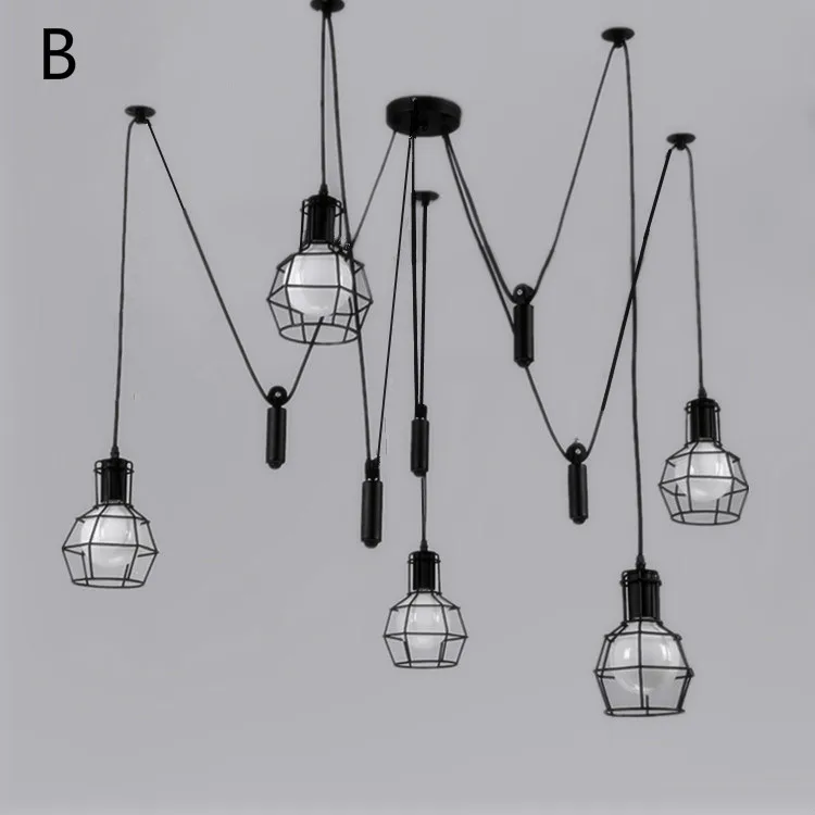Modern Simple American Sky and Women Scattered Lamp Iron Art Bar Nordic Loft Ancient Industrial Lift Pulley Meal Chandelier | Лампы и