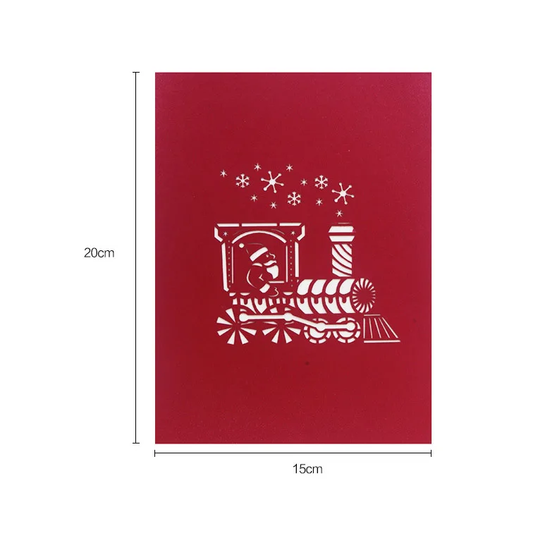 New-Santa Train Pop Up Card 3D Christmas Holiday | Канцтовары для офиса и дома