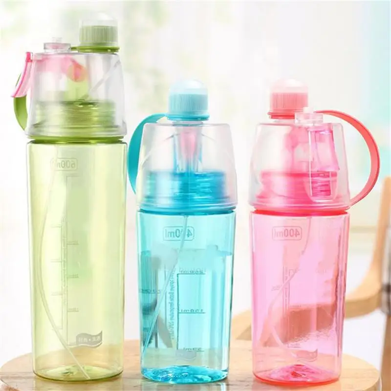 Новый необычная бутылка с распылителем для воды Портативный бутылки улица спортивный зал питьевой