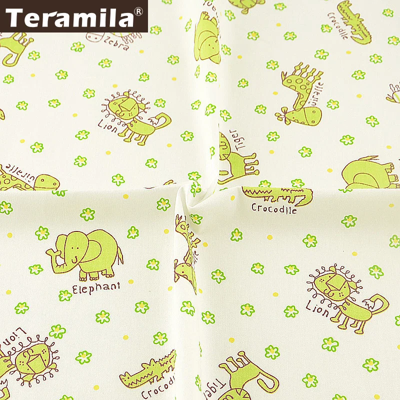Teramila 100% хлопчатобумажная ткань с рисунком мультяшных животных дизайнерский