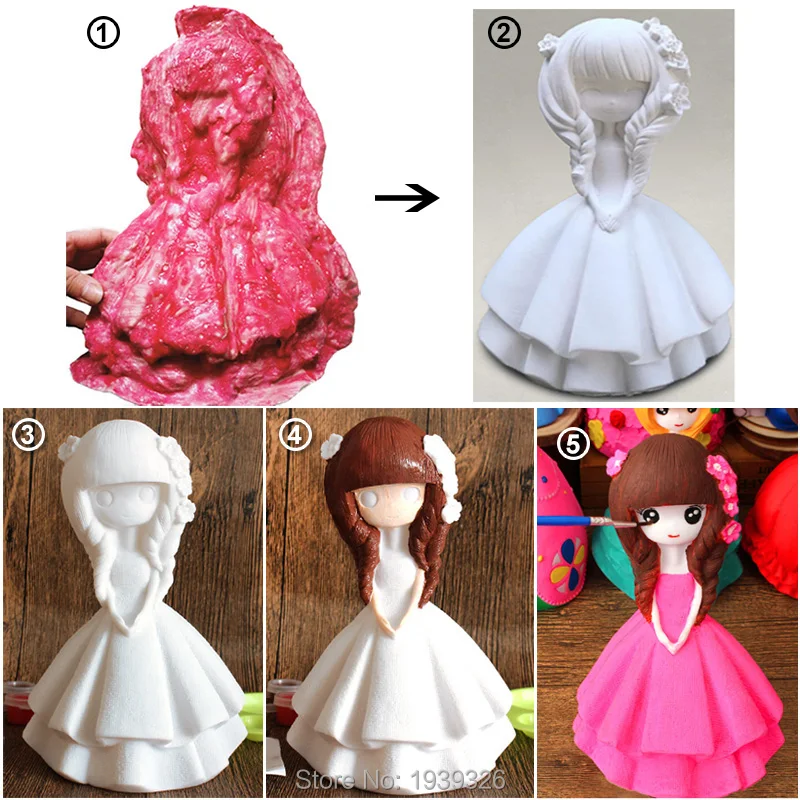 Китайская принцесса Hanfu девушка силиконовые формы 3D Аниме штукатурка ремесла