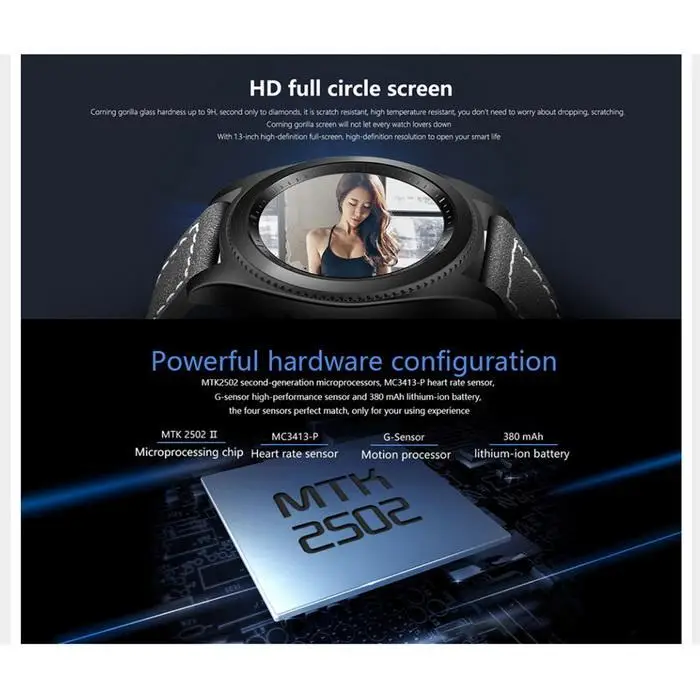 1 3 дюйма унисекс Водонепроницаемый Bluetooth Вызов Smart Touch Pin Пряжка 380mAh RAM 64M + ROM 64 M.